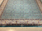 5x8 Turkish Modal Silk Rug, Blue Oriental Design, Luxury Living Room Decor