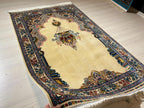 Cream Muslim Prayer Rug, Ottoman Mihrab Modal Silk Sajjadah, Islamic Prayer Mat