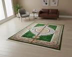 5x8 ft Green Gold Modal Silk Classic Rug, Rug For Living Room, Home Decor