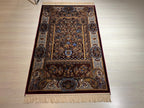 Silk Prayer Rug, Floral Mihrab Design, Burgundy Seccade, Turkish Decor, Gift Rug