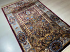 Silk Prayer Rug, Floral Mihrab Design, Burgundy Seccade, Turkish Decor, Gift Rug