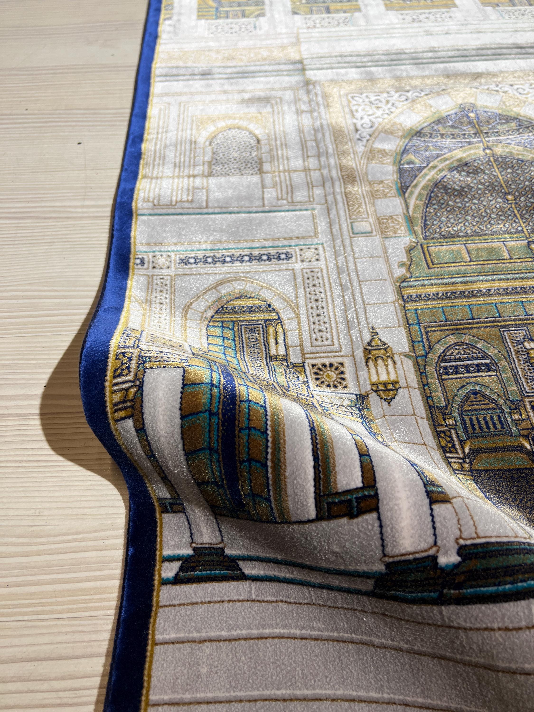 Luxury Turkish Prayer Rug, Modal Silk Sajjadah, Mosque Design, Islamic Prayer Mat