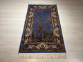 3x4 ft Tree of Life Rug, Turkish Blue Area Rug, Traditional Home Decor Carpet