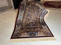 Silk Prayer Rug, Floral Mihrab Design, Burgundy Seccade, Turkish Decor, Gift Rug