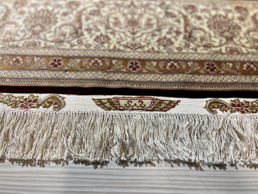 6x8 ft Burgundy Silk Rug, Turkish Area Rug, Luxury Living Room Carpet