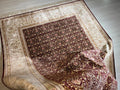 6x8 ft Burgundy Silk Rug, Turkish Area Rug, Luxury Living Room Carpet