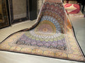 8x11 ft Luxury Dome Medallion Modal Silk Rug, Turkish Area Rug, Mosaic Floral Carpet