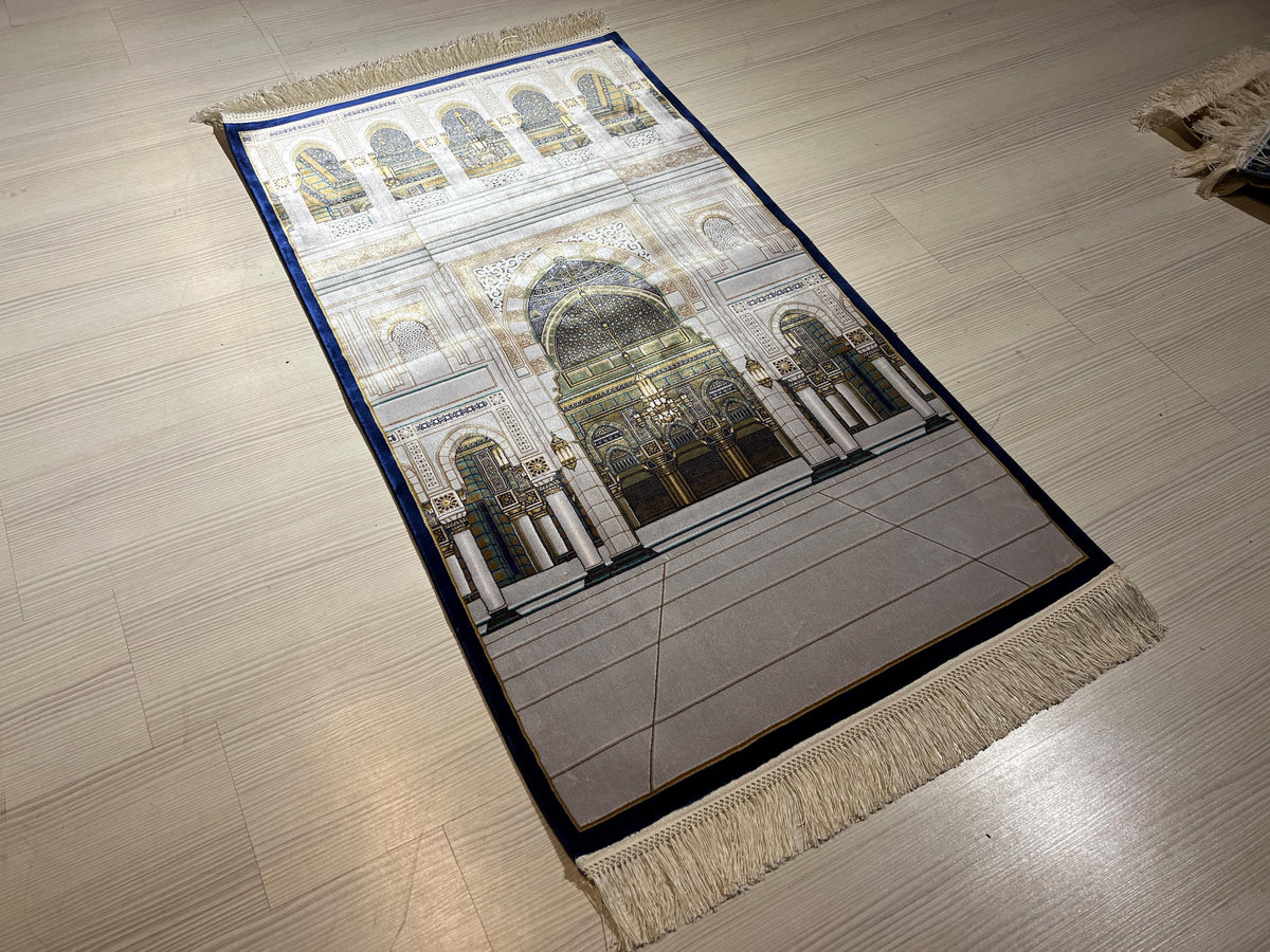 Luxury Turkish Prayer Rug, Modal Silk Sajjadah, Mosque Design, Islamic Prayer Mat