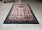 Modal Silk Prayer Rug, Floral Vase Turkish Accent Prayer Mat