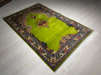 Green Islamic Prayer Rug, Modal Silk Prayer Mat, Floral Mihrab Design Muslim Gift