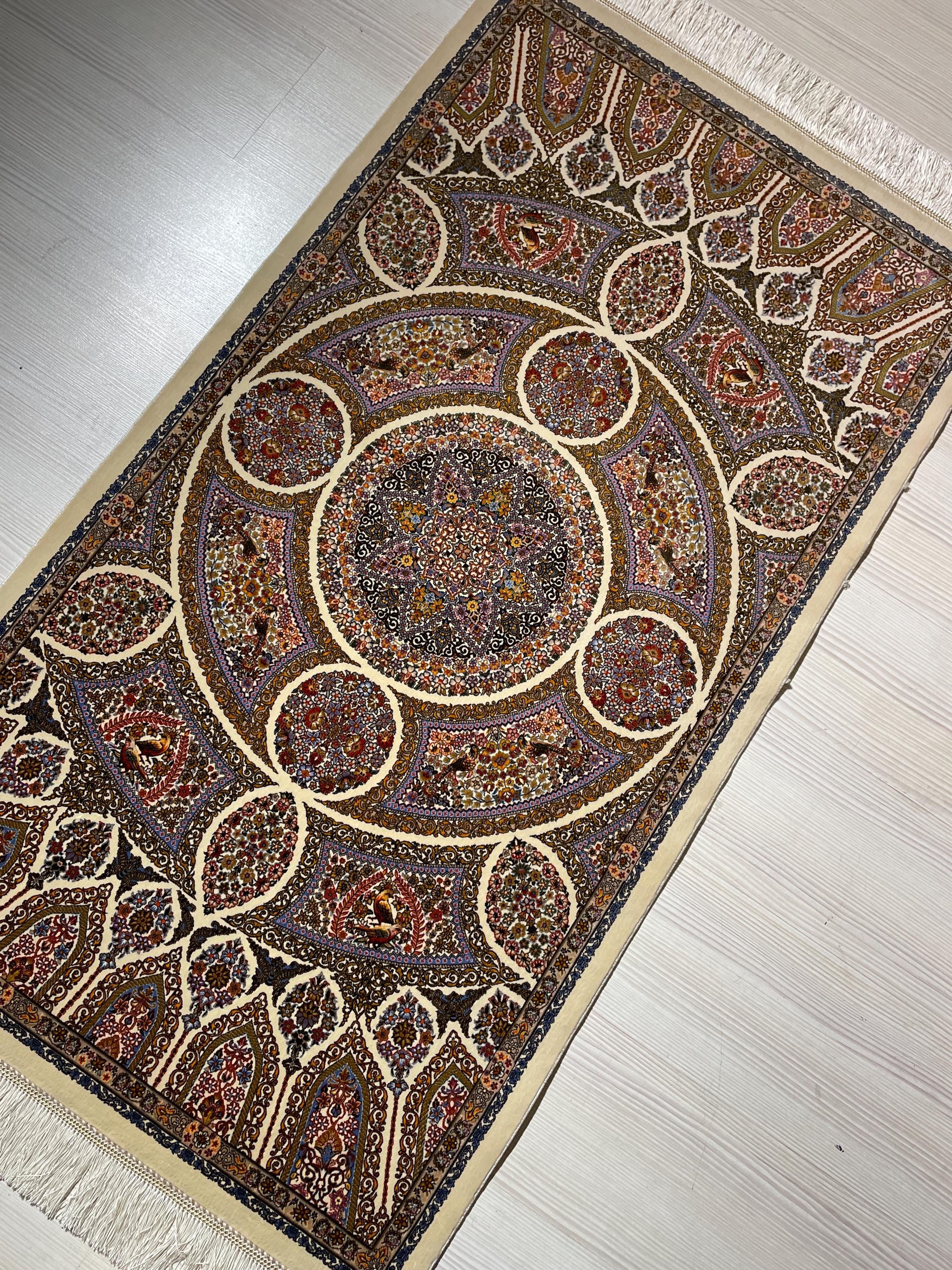 3x5 ft Tree of Life Modal Silk Rug, Turkish Accent Rug, Ottoman Floral Carpet