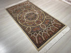 3x5 ft Tree of Life Modal Silk Rug, Turkish Accent Rug, Ottoman Floral Carpet