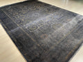5x8 ft Smoky Gray Geometric Bamboo Rug, Luxury Modern Living Room Rug