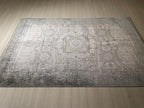 5x8 ft Gray Bamboo Rug, Vintage Medallion Area Rug, Modern Living Room Carpet