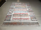 5x8 ft Boho Tribal Bamboo Rug, Multicolor Area Rug, Southwestern Living Room Carpet