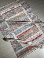 5x8 ft Boho Tribal Bamboo Rug, Multicolor Area Rug, Southwestern Living Room Carpet