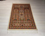 Silk Prayer Rug, Floral Mihrab Rug, Islamic Decor, Luxury Prayer Mat