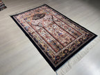 Modal Silk Prayer Rug, Floral Vase Turkish Accent Prayer Mat