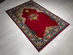 Burgundy Modal Silk Prayer Rug, Ottoman Mihrab Accent Rug for Home Decor