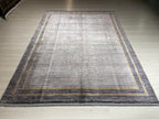 5x8 ft Modern Gray Bamboo Acrylic Rug, Geometric Living Room Area Rug