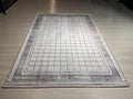 5x8 ft Ivory Geometric Bamboo Acrylic Rug, Modern Turkish Area Rug, Living Room Carpet