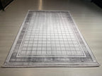 5x8 ft Ivory Geometric Bamboo Acrylic Rug, Modern Turkish Area Rug, Living Room Carpet