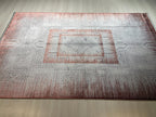 5x8 ft Copper Geometric Area Rug, Bamboo Acrylic Carpet, Modern Living Room Rug
