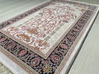 Rose Mihrab Bamboo Prayer Rug, Turkish Islamic Prayer Mat, Floral Muslim Gift
