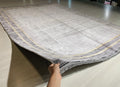 5x8 ft Modern Gray Bamboo Acrylic Rug, Geometric Living Room Area Rug