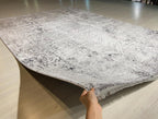 5x8 ft Abstract Diamond Bamboo Rug, Neutral Area Rug, Modern Living Room Carpet
