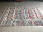 5x8 ft Boho Tribal Bamboo Rug, Multicolor Area Rug, Southwestern Living Room Carpet
