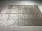 5x8 ft Beige Geometric Rug, Bamboo Acrylic Area Rug, Modern Living Room Carpet