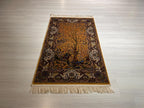 3x4 ft Modal Silk Tree of Life Rug, Turkish Wall Carpet, Nature Art Rug