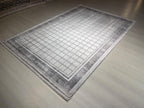 5x8 ft Ivory Geometric Bamboo Acrylic Rug, Modern Turkish Area Rug, Living Room Carpet
