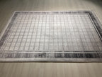 5x8 ft Ivory Geometric Bamboo Acrylic Rug, Modern Turkish Area Rug, Living Room Carpet